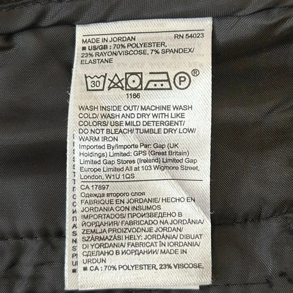 Banana Republic Avery Straight Fit Ankle Pants Tailored Cropped Black White 0 - Picture 13 of 16